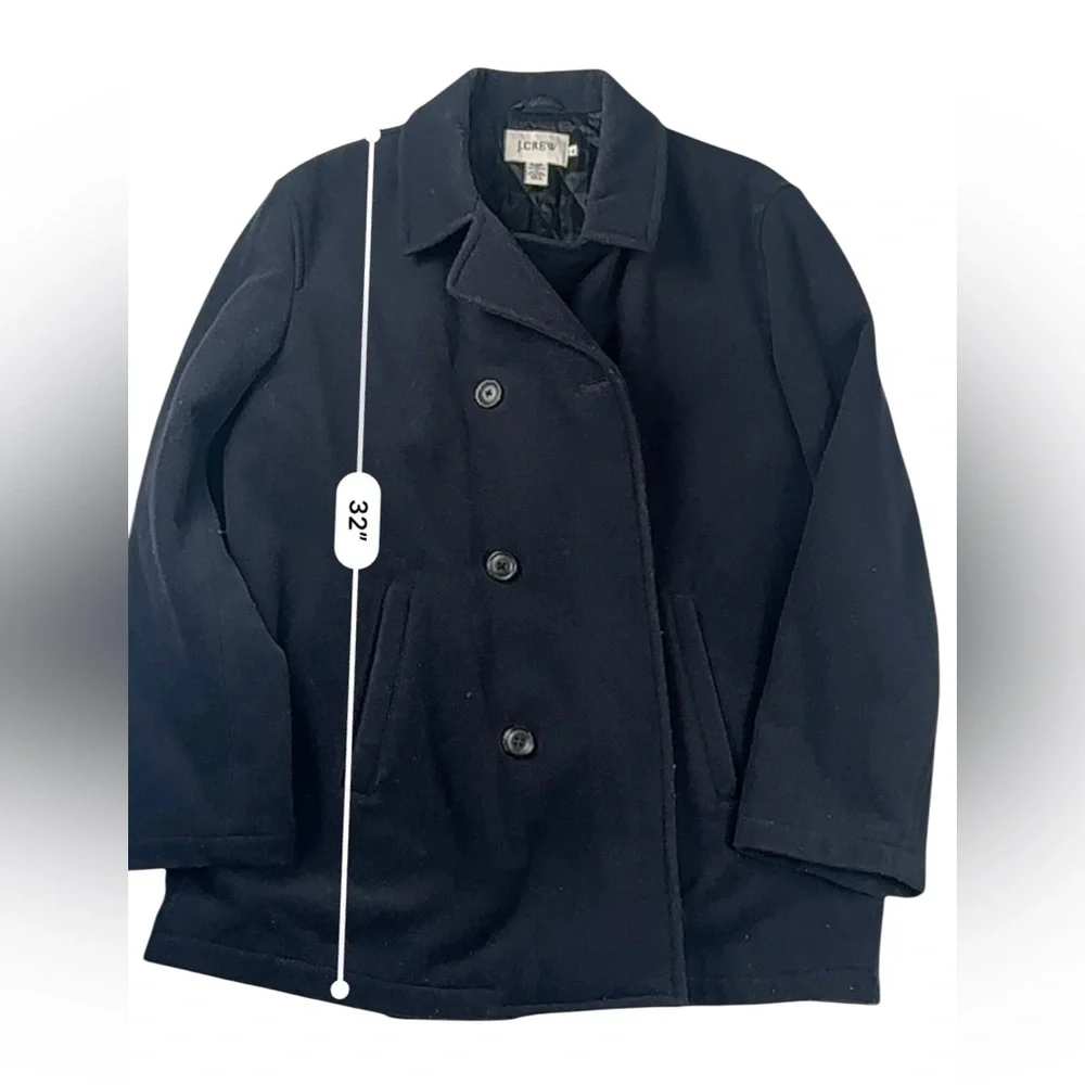 J.Crew Womens XL Black Wool Blend Peacoat – PROFESSIONALLY DRY CLEANED 9/18/2025 - Picture 11 of 17